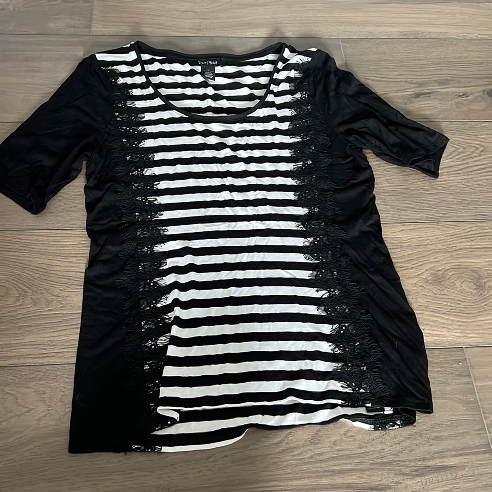black house white market striped top with lace